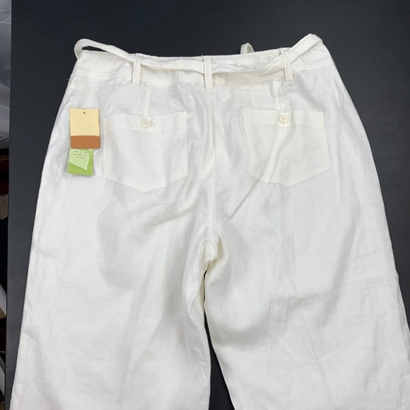 COLDWATER CREEK Linen Belted Cropped Pants - Picture 5 of 7